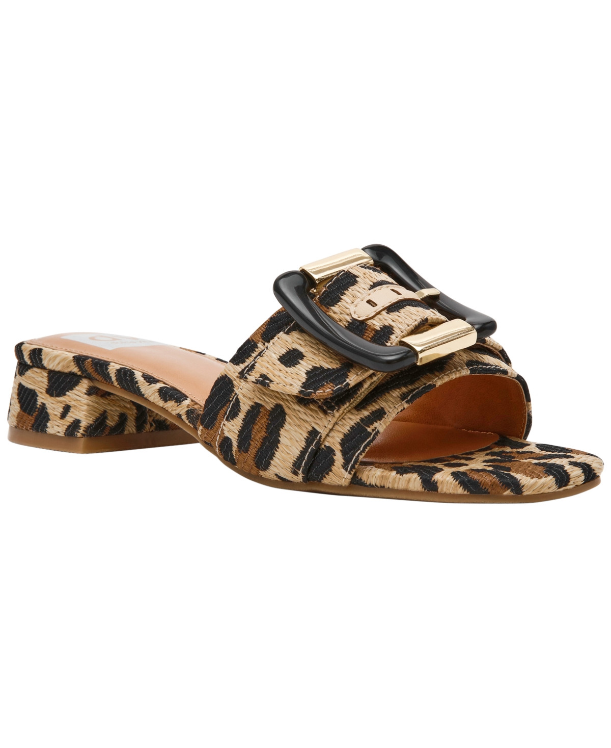 Dv Dolce Vita Women's Neeva Buckle Slide Low Block Heel Dress Sandals - Leopard | Macy's