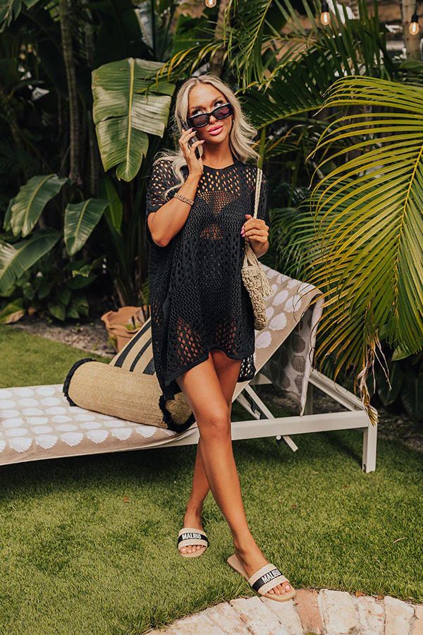 Coral Cove Cabana Crochet Cover Up in Black • Impressions Online Boutique | Impressions Online Boutique