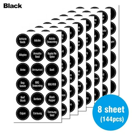 144PCS Reusable Chalkboard Decals Storage Container Preprinted Kitchen Organizer Pantry Labels Spice | Walmart (US)