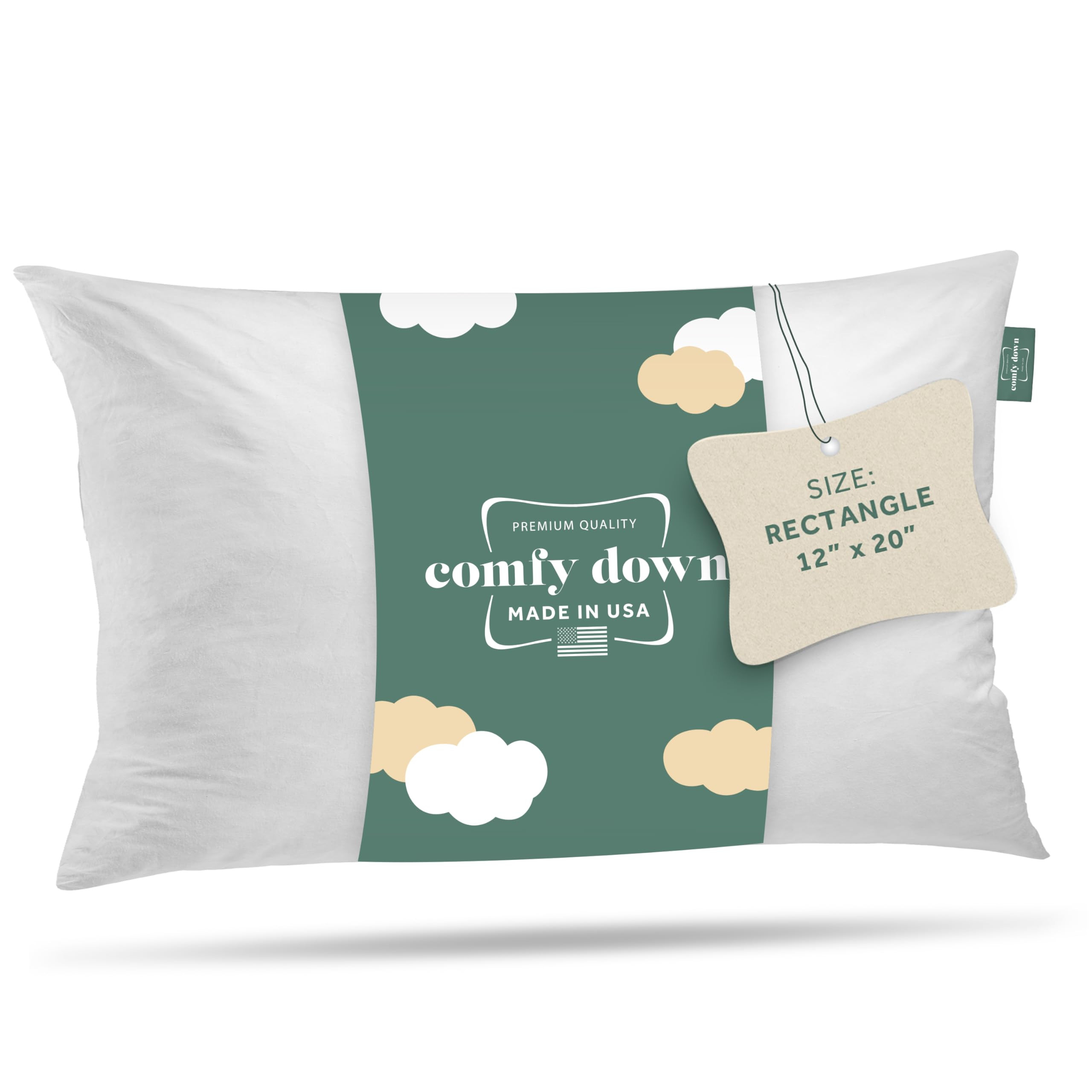 ComfyDown Decorative Throw Pillow Insert, Down and Feather Fill, 100% Cotton Cover, 233 Thread Co... | Amazon (US)