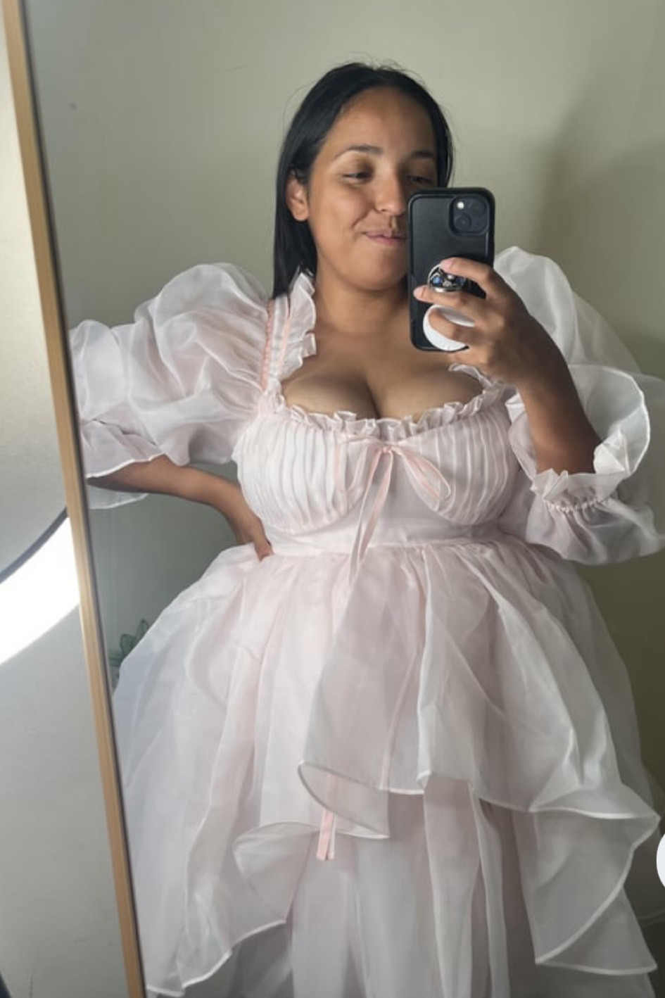 selling this BEAUTIFUL selkie because unfortunately it is too tight on my chest. this was under the “fuller bust friendly” portion of their website but unfortunately it is not :( 

#LTKParties #LTKMidsize #LTKHoliday