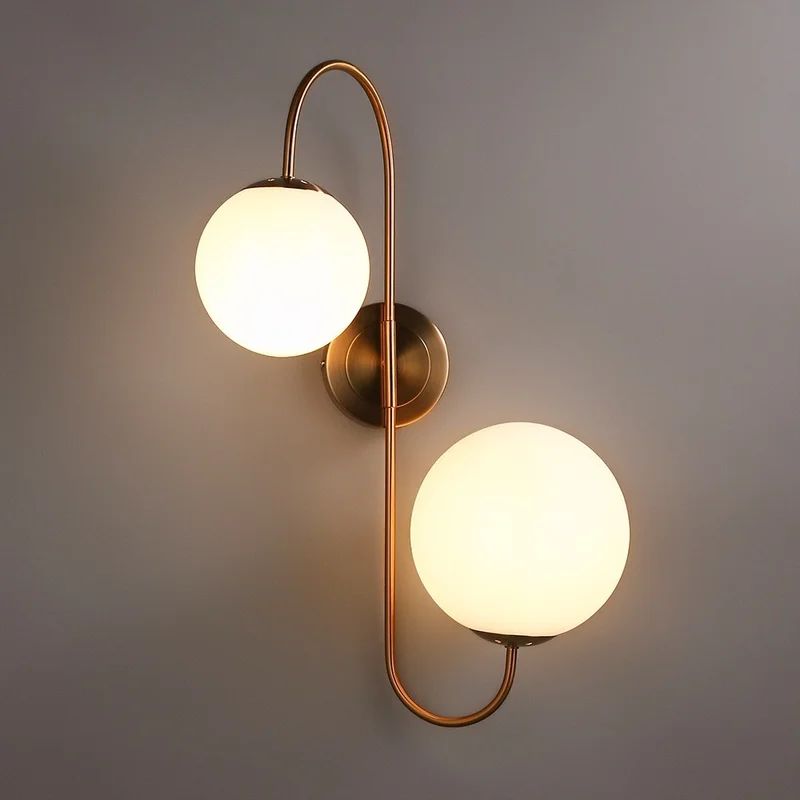 Holten 2 - Light Dimmable Gold Armed Sconce | Wayfair North America