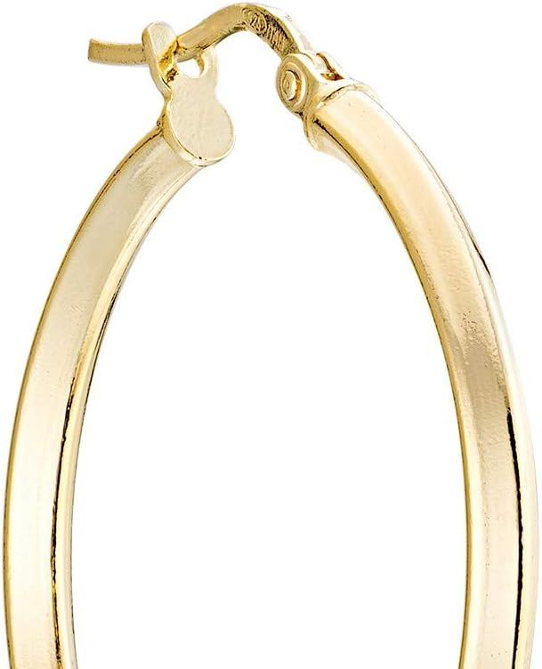 Miabella 18K Gold Over 925 Sterling Silver 2.5mm High Polished Knife Edge Hoop Earrings for Women... | Amazon (US)