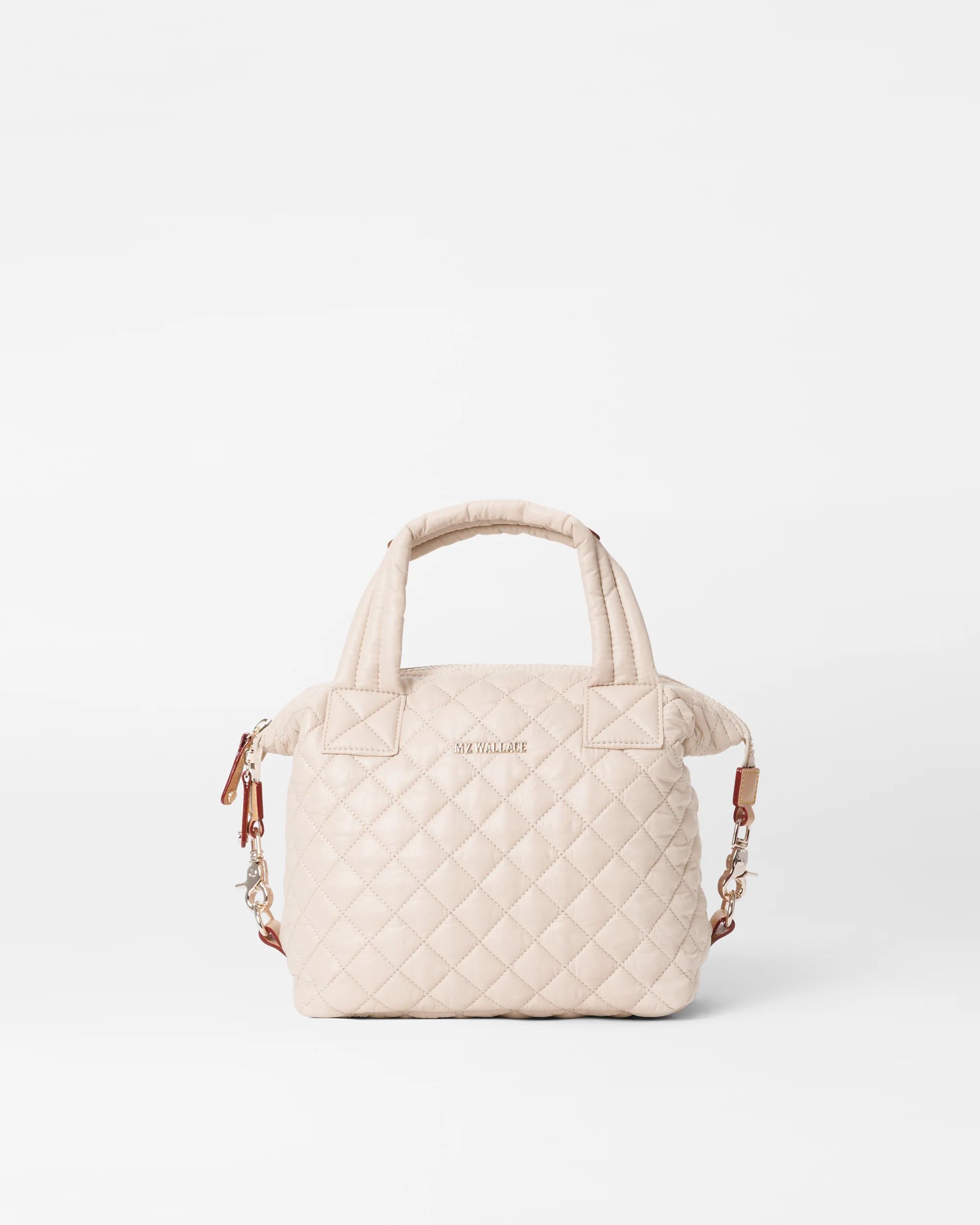 Small Sutton Deluxe Quilted Crossbody Bag in Mushrom| MZ Wallace | MZ Wallace