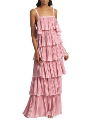 L'Idée Classique Pleated Tiered Gown on SALE | Saks OFF 5TH | Saks Fifth Avenue OFF 5TH