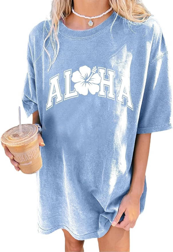 Remidoo Womens Distressed Oversized Tshirt Acid Wash Short Sleeve Western Graphic Tee | Amazon (US)