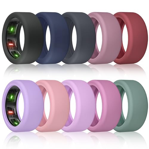 BandSmith Silicone Ring Cover Compatible with Oura Ring Protector, Elastic Case for Oura Ring Gen 4/3 Working Out - Patent Protected (Midnight Garden-10P, S for 678910) | Amazon (US)