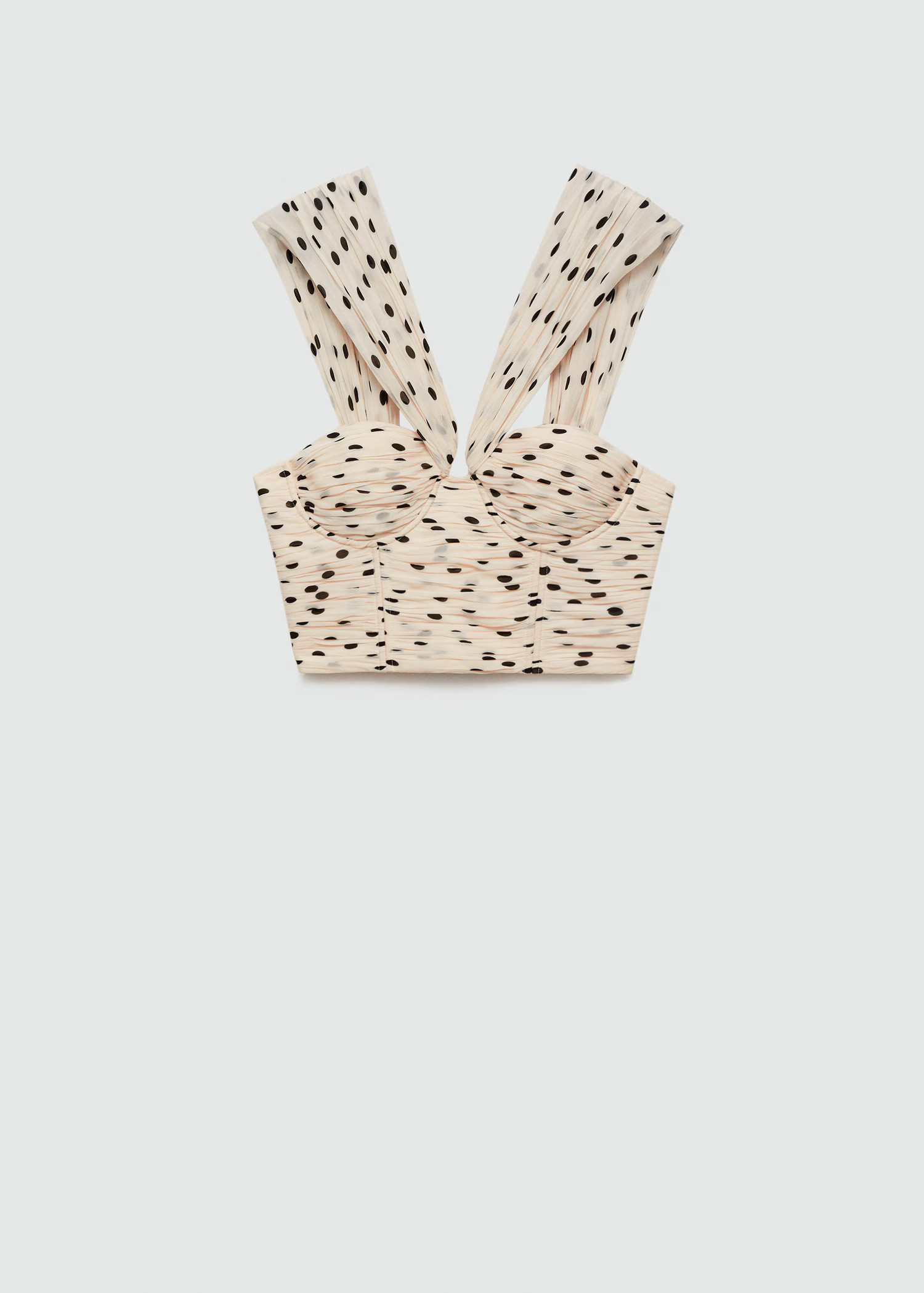 Draped top with corset neckline - Woman | MANGO USA | MANGO (US)