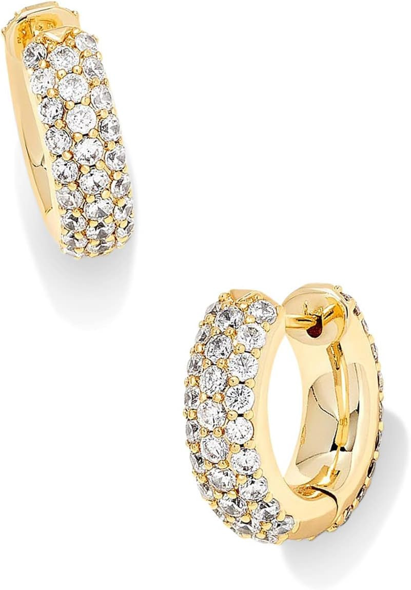 Kendra Scott Mikki Pave Huggie Earrings, Fashion Jewelry For Women | Amazon (US)