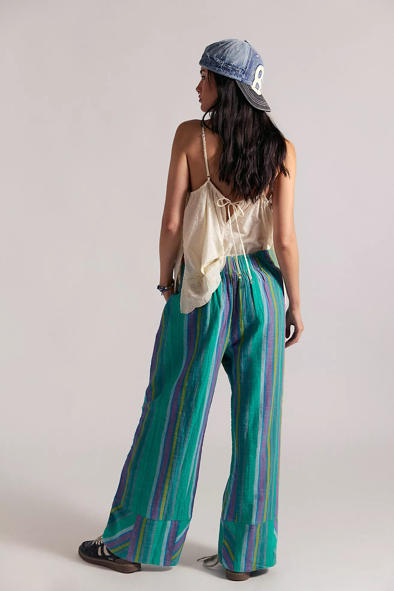 Day's End Linen Striped Pull-On Pants | Free People (Global - UK&FR Excluded)