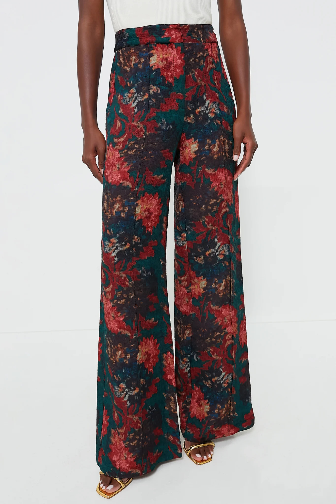 Persimmon Floral Jacquard Versailles Pants | Tuckernuck (US)