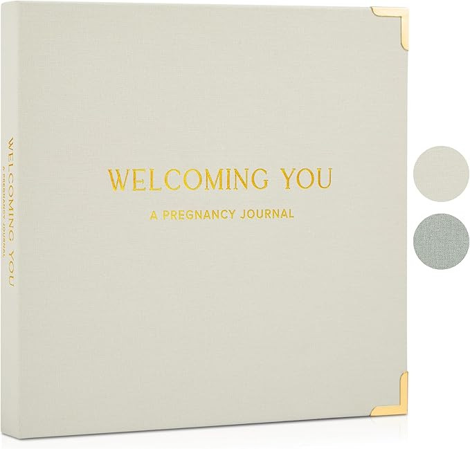 Beautiful Linen Pregnancy Journal and Detailed Memory Book with Stickers and Keepsake Pocket - Lo... | Amazon (US)