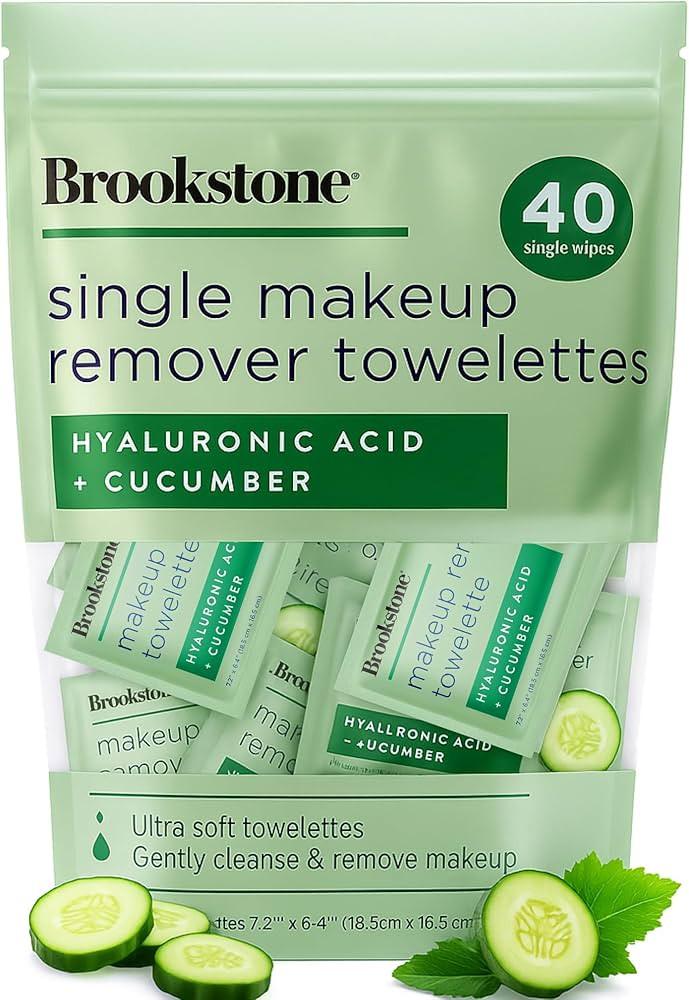 Brookstone Individual Makeup Remover Wipes - Ultra Soft, Makeup Remover Wipe Individually Wrapped... | Amazon (US)