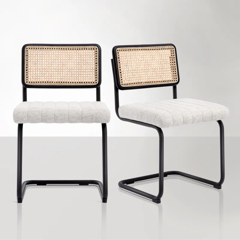 Byesville Linen Upholstered Side Chair in White (Set of 2) | Wayfair North America