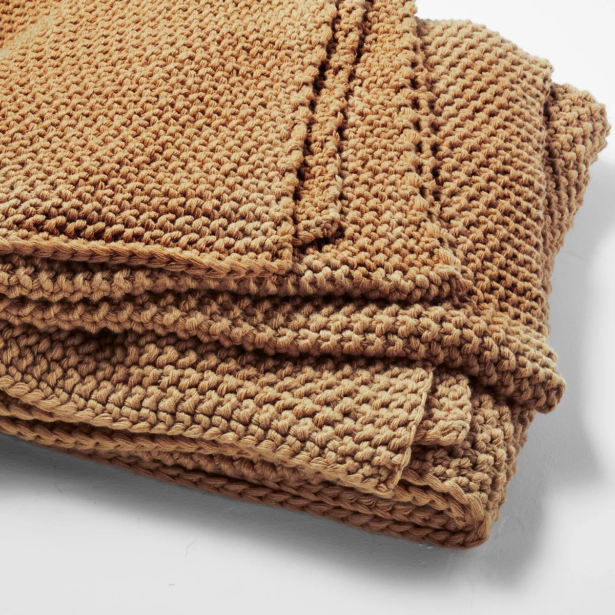 King Chunky Knit Bed Blanket Warm Brown - Casaluna™: Acrylic Sweater Knit, Machine Washable, Al... | Target
