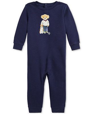 Polo Ralph Lauren Baby Fleece Polo Bear Coverall - Macy's | Macy's
