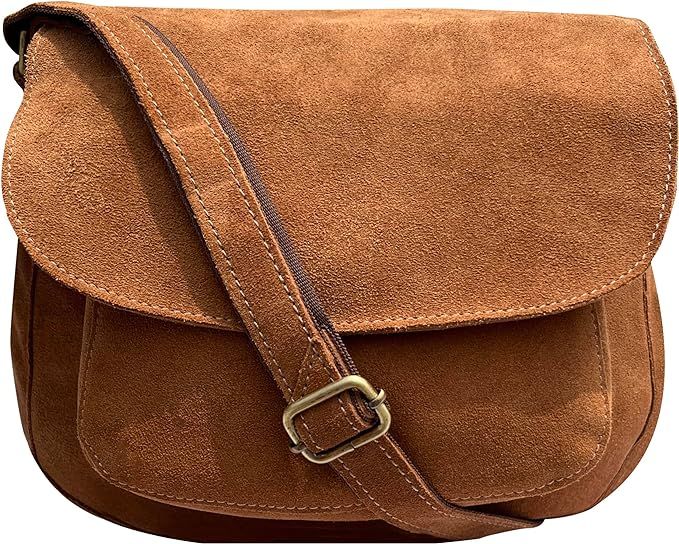 RUSTIC TOWN Leather Crossbody Satchel Bag Vintage Purses Handbags for Women | Amazon (US)