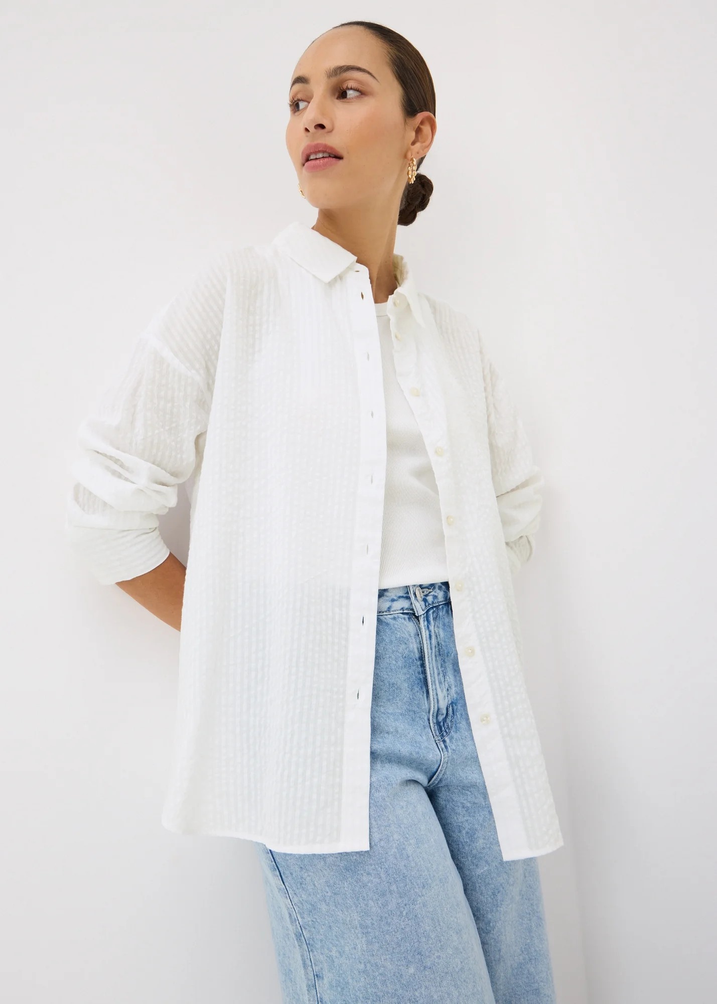 White Stripe Seersucker Shirt | Matalan (UK)