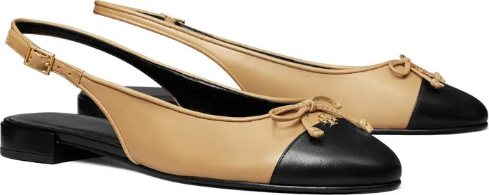 Tory Burch Slingback Cap Toe Flat (Women) | Nordstrom | Nordstrom