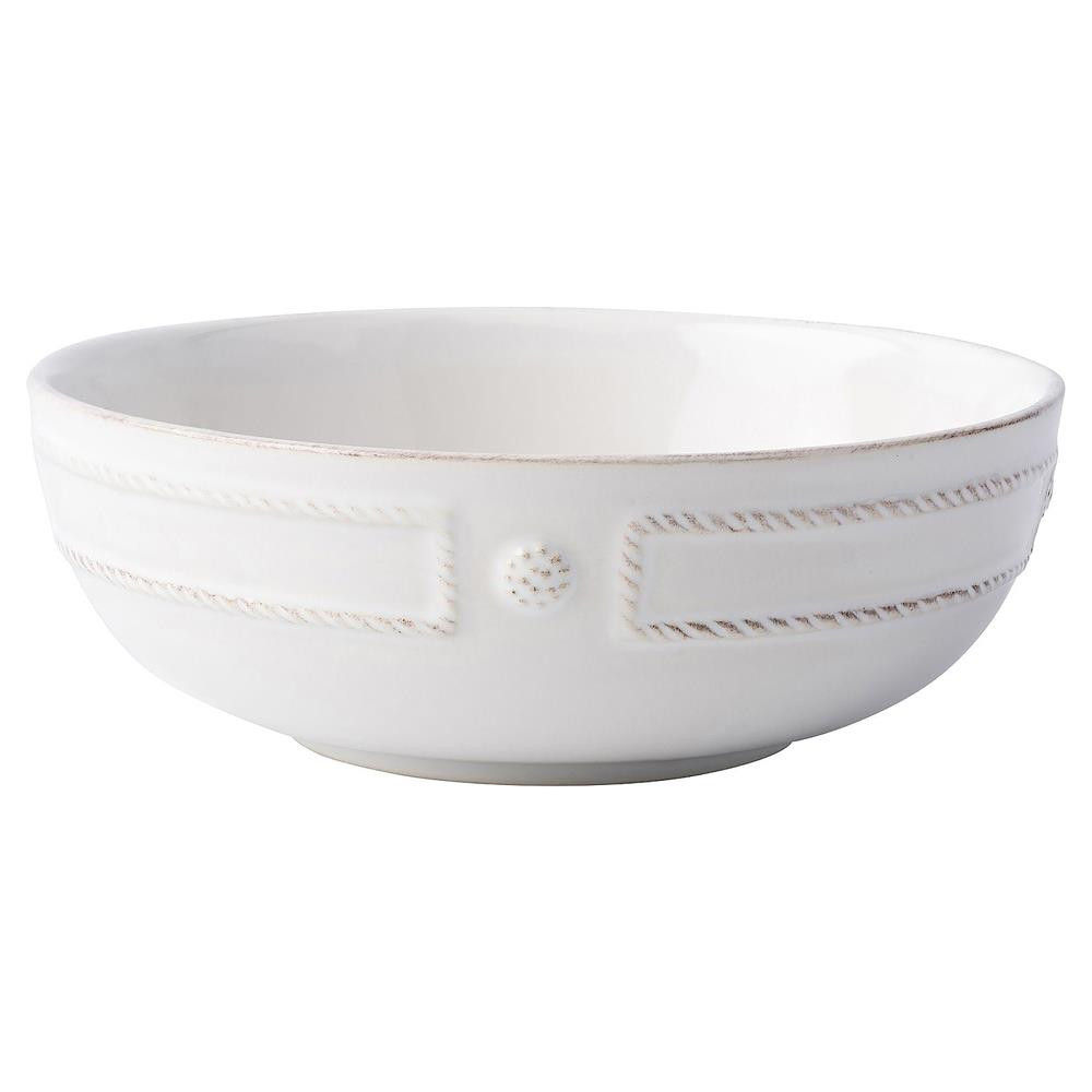 Juliska Berry & Thread French Panel Whitewash Ceramic Coupe Pasta Bowl | Kathy Kuo Home