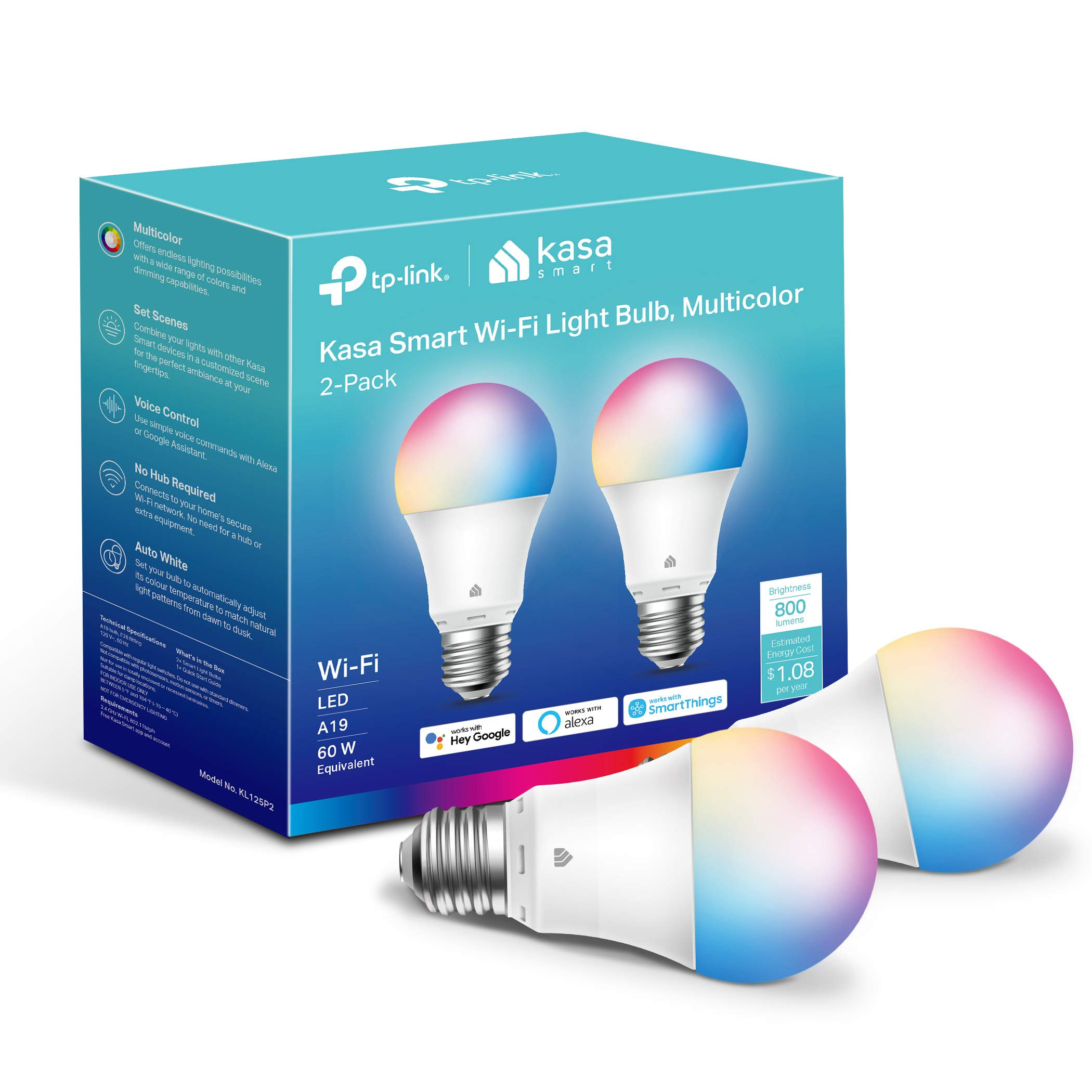 Kasa Smart Light Bulbs, Full Color Changing Dimmable Smart WiFi Bulbs Compatible with Alexa and G... | Amazon (US)