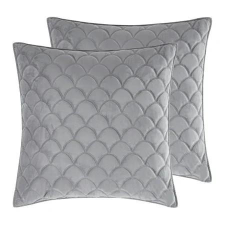 Levtex Home - Light Grey Velvet Quilt - Euro Sham - Plaid - Red and White - Quilt (26x26in.) - Rever | Walmart (US)