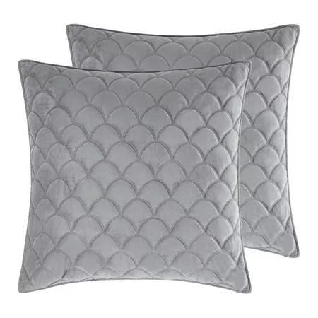 Levtex Home - Light Grey Velvet Quilt - Euro Sham - Plaid - Red and White - Quilt (26x26in.) - Rever | Walmart (US)