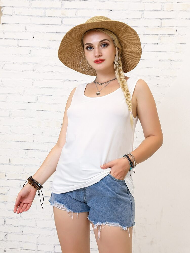 Plus Solid Tank Top | SHEIN