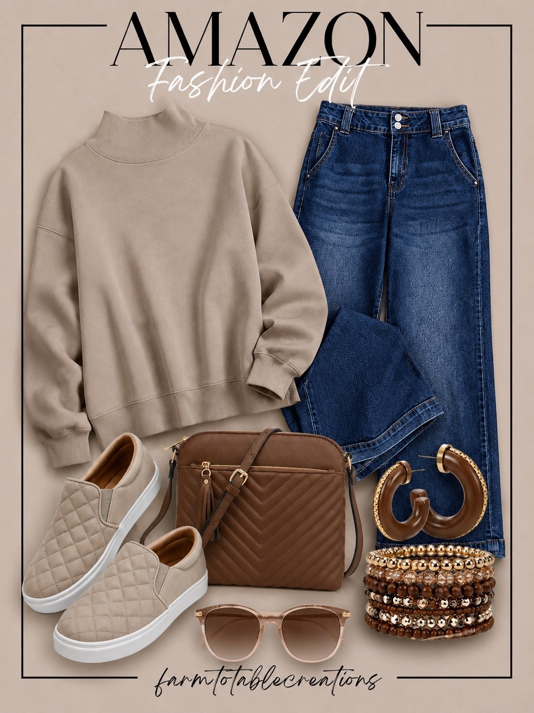 Amazon Fall Fashion Edit 🤎🍂

Fall style starts with timeless staples you’ll reach for on repeat! This cozy neutral sweatshirt, flattering wide-leg jeans, quilted sneakers, and chic crossbody bag create the perfect everyday outfit. Finish the look with trendy accessories for an effortlessly polished style that transitions from coffee runs to weekend errands.

Follow @farmtotablecreations on Instagram for more affordable Amazon fashion finds, seasonal outfit inspiration, and everyday style favorites.

#LTKFashion #AmazonFashion #AmazonFinds #FallStyle #FallFashion #NeutralStyle #CasualOutfit #EverydayStyle #AffordableFashion #OOTD #AmazonStyle #WardrobeEssentials #FarmToTableCreations

#LTKSaleAlert #LTKOver40