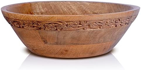 Wooden Serving Bowls (Medium Burnt) – “Jasmine” Wood Bowl - Wooden Bowls for Food, Fruits, Salad, or | Amazon (US)
