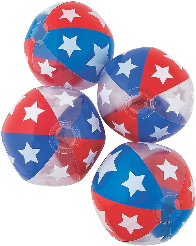 Red, White and Blue Beach Balls - USA Patriotic Pool Toys for 4th of July | Amazon (US)