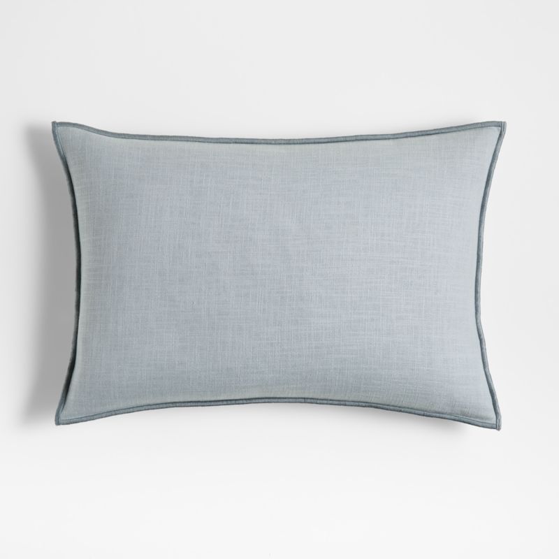 Quarry 22"x15" Merrow Stitch Cotton Decorative Throw Pillow with Feather-Down Insert + Reviews | ... | Crate & Barrel