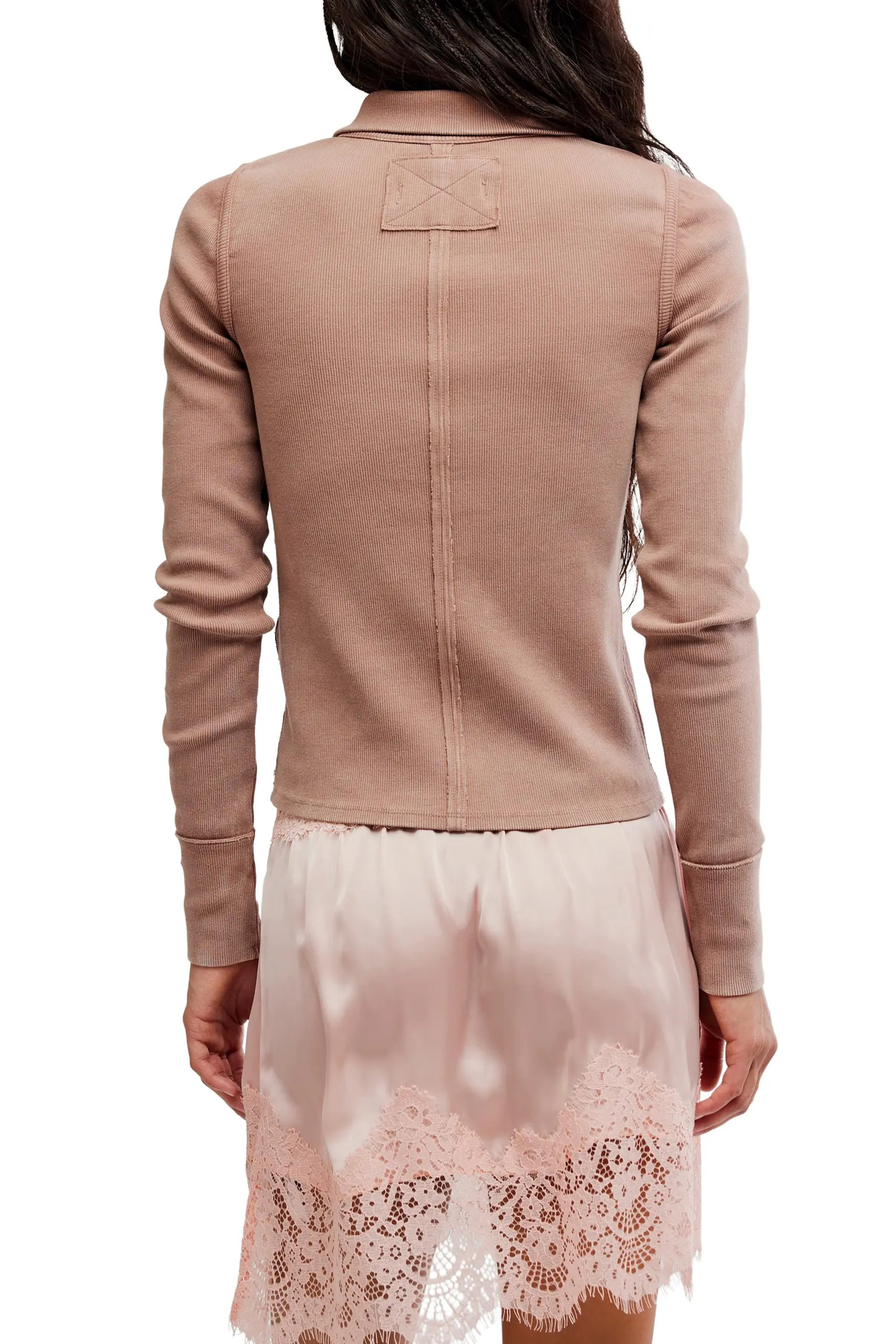 Lake Stand Collar Stretch Cotton Rib Henley (Women) | Nordstrom | Nordstrom