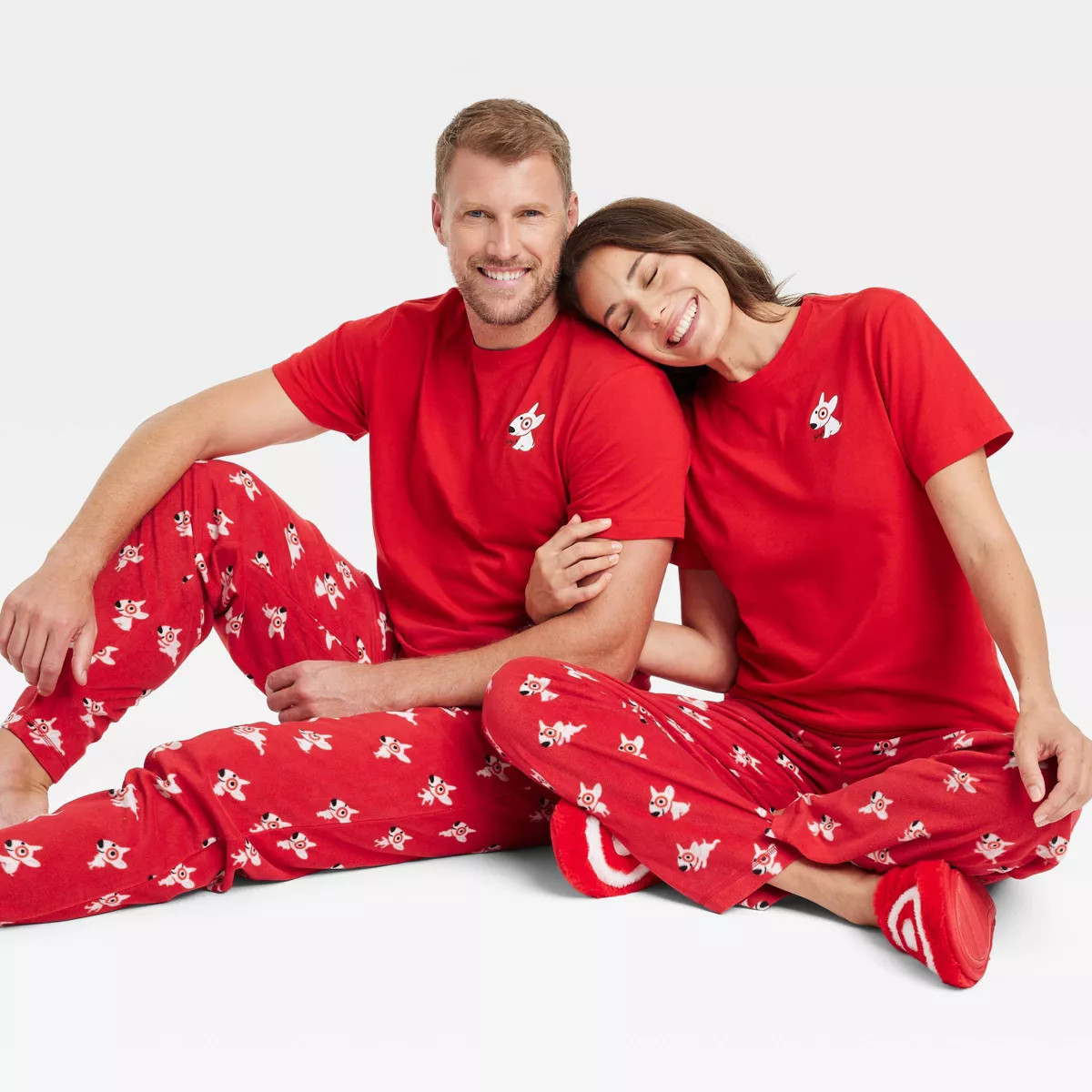 Adult Bullseye Microfleece Matching Family Pajama Pants - Wondershop™ Red | Target