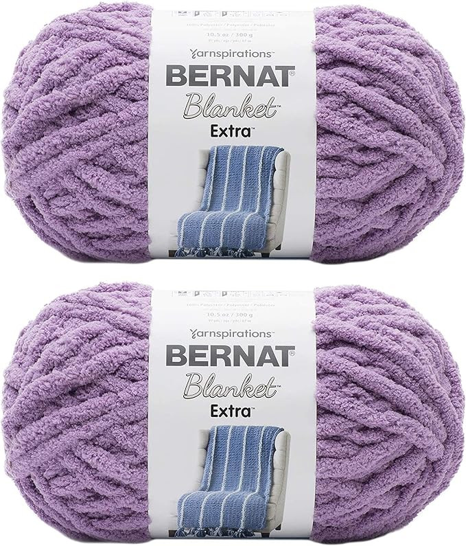 Bernat Blanket Extra Blanket Yarn, Jumbo Gauge #7, 2-Pack (Gray Orchid) | Amazon (US)