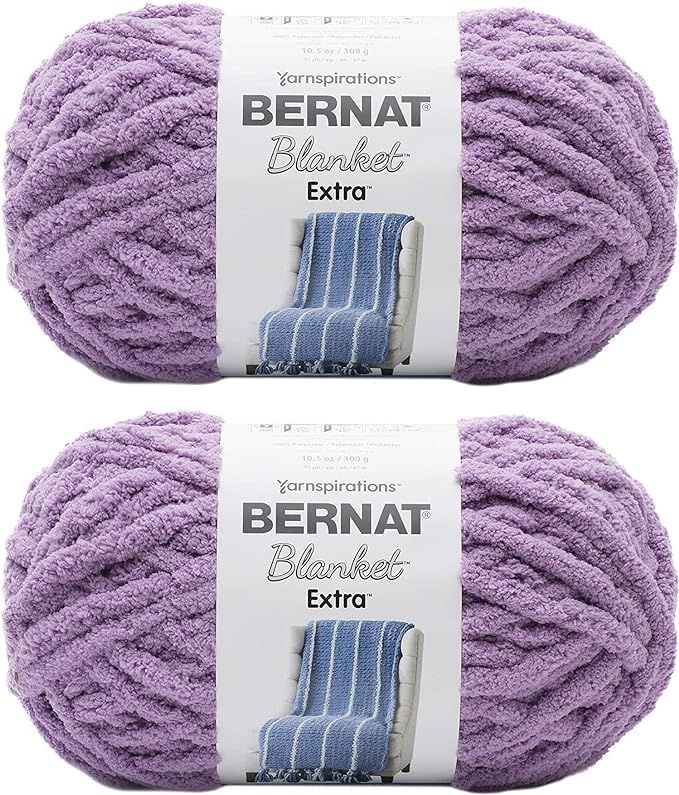 Bernat Blanket Extra Blanket Yarn, Jumbo Gauge #7, 2-Pack (Gray Orchid) | Amazon (US)