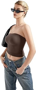 SUUKSESS Women Sexy Tube Top Summer Y2K Going Out Double Lined Basic Tank Top | Amazon (US)