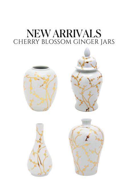New white and gold cherry blossom ginger jars glam decor 

#LTKunder50 #LTKsalealert #LTKhome