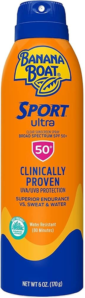 Banana Boat Sport Ultra SPF 50 Sunscreen Spray, 6oz | Banana Boat Sunscreen Spray SPF 50, Oxybenz... | Amazon (US)