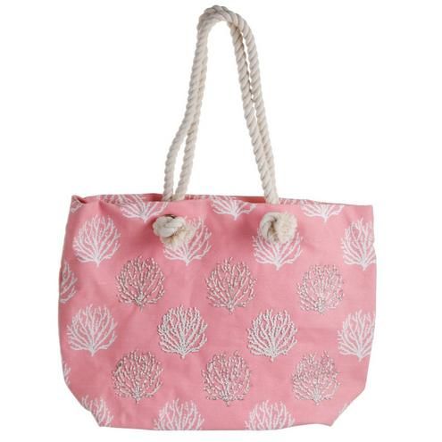 Coastal Sequins Shell Beach Tote - Pink-Pink-2758722009885   | Burkes Outlet | bealls