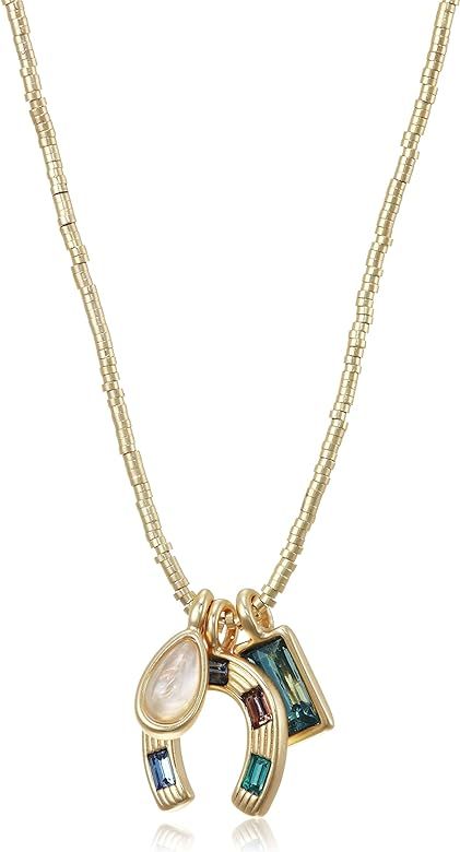 Lucky Brand Horseshoe Charm Pendant Necklace, Gold, One Size | Amazon (US)