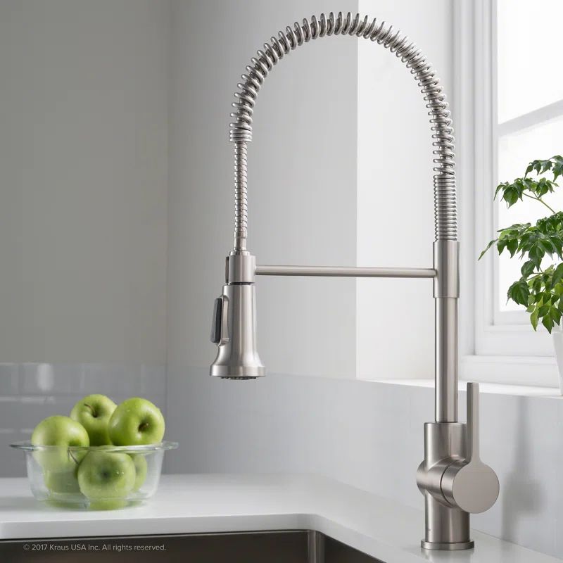 KPF-1690SFS Britt™ Pull Down Single Handle Kitchen Faucet with Optional Soap Dispenser | Wayfair North America
