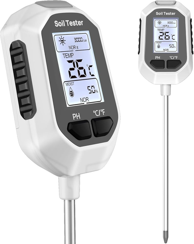 4-in-1 Soil Moisture Meter Digital Plant Temperature/Soil Moisture/PH Meter/Sunlight Intensity Ba... | Amazon (US)