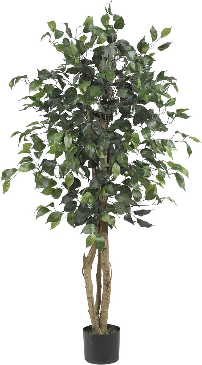 Nearly Natural 5299 Ficus Silk Tree, 4-Feet, Green | Amazon (US)