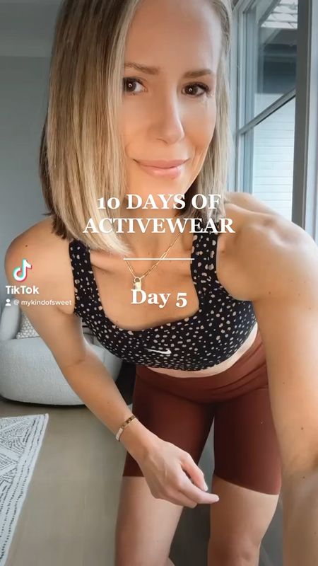 10 Days of Activewear | D A Y five 🙌🏻 

I love wearing bike shorts for my @onepeloton workouts at home. So easy and supportive!

I have this cropped tee in two colors and will be wearing it A LOT. 

#LTKunder100 #LTKfit #LTKstyletip