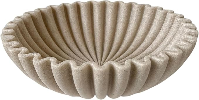 OAKOA Beige Resin Large Decorative Bowls for Home Decor - Decorative Bowl for Keys Entryway Table... | Amazon (US)