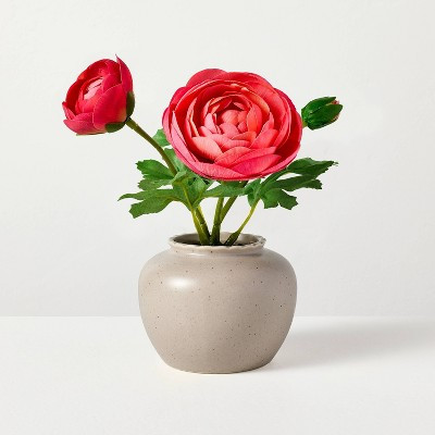 Small Pink Ranunculus Artificial Arrangement - Hearth & Hand™ with Magnolia | Target