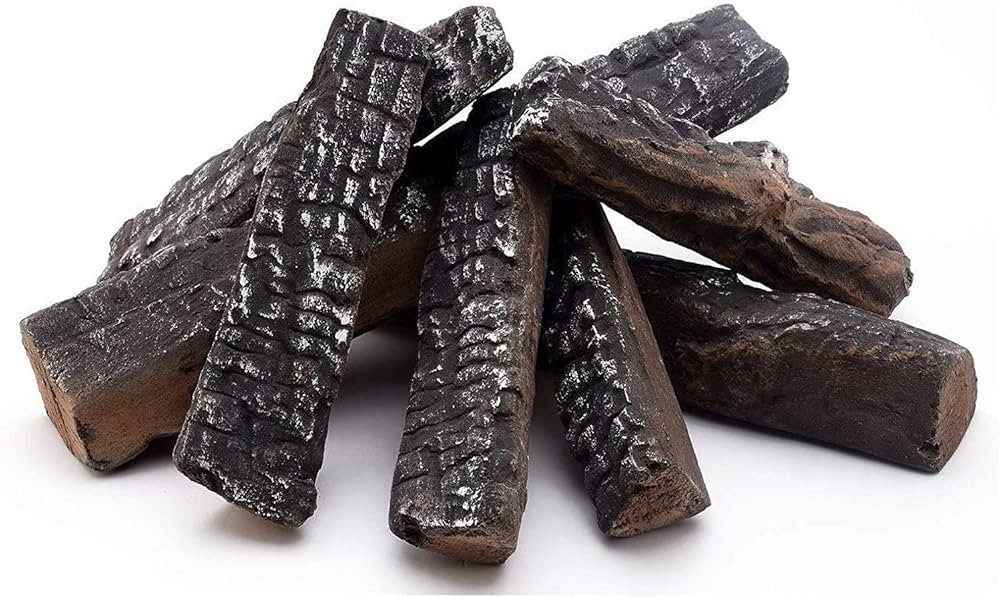 Fireplace Decoration Ceramic Logs,Artificial Logs Ceramic Wood Gas Fireplace Log Set for Gas Etha... | Amazon (UK)