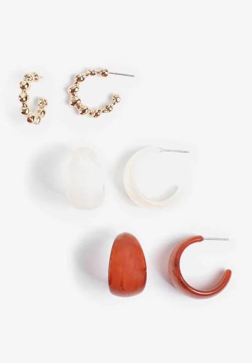 Mixed Resin And Gold Hoop Earring Set | maurices | Maurices