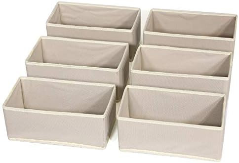 DIOMMELL 6 Pack Foldable Cloth Storage Box Closet Dresser Drawer Organizer Fabric Baskets Bins Co... | Amazon (US)
